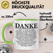 Danke Tasse Geschenk Lustige Geschenkidee Spruch Danke Grün Trendation