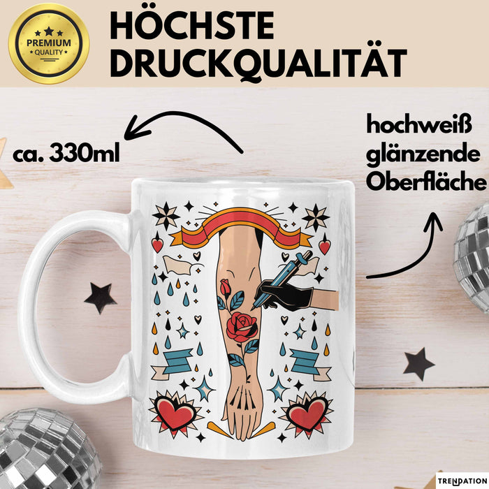Tätowierer Tasse Geschenk Lustige Geschenkidee Spruch Für Tattoo Künstler Weiß Trendation