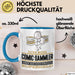 Comic-Sammler Geschenk Tasse Ich Bin Comic-Sammler Aber Sag Doch Einfach Superheld Lustige Geschenkdiee für Comic-Sammler Kaffee-Becher Blau Trendation