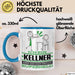 Kellner Geschenk Tasse Ich Bin Kellner Aber Sag Doch Einfach Superheld Lustige Geschenkdiee für Kellner Kaffee-Becher Blau Trendation