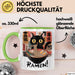 Katzen Tierliebhaber Tasse Geschenk Lustige Geschenkidee Spruch Katze Isst Ramen Nudeln Grün Trendation