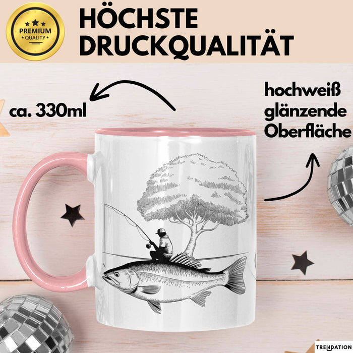 Angelliebhaber Fischer Tasse Geschenk Lustige Geschenkidee Spruch Rosa Trendation