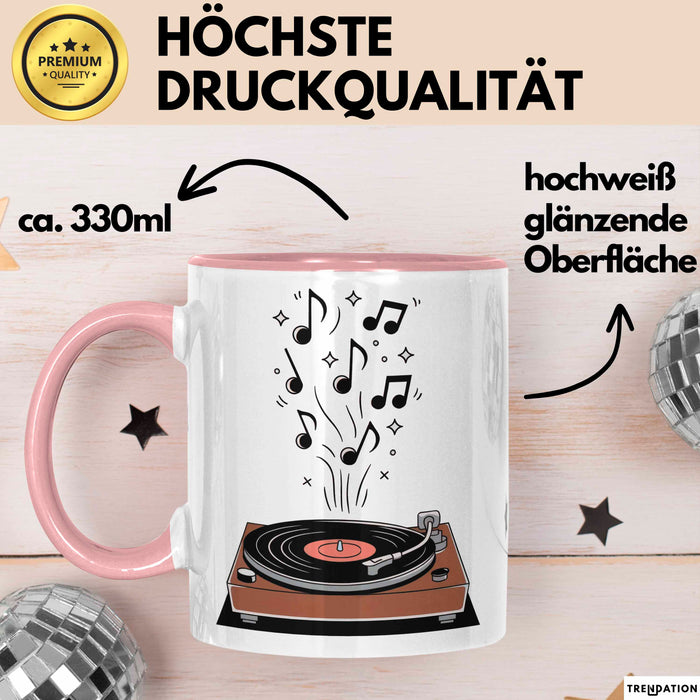 Vinyl Liebhaber Tasse Geschenk Lustige Geschenkidee Spruch Für Platten Sammler Rosa Trendation