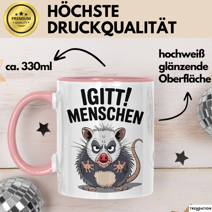 Sarkastischer Sarkasmus Introvertierter Tasse Geschenk Lustige Geschenkidee Spruch Igitt Menschen Rosa Trendation