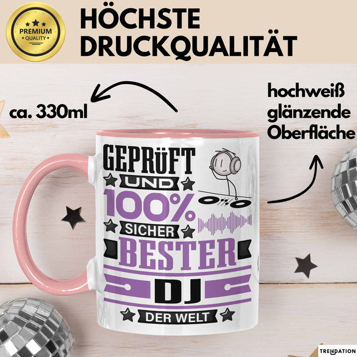 DJ Geschenk Lustiger Spruch für DJ Geschenkidee Bester DJ Der Welt Rosa Trendation