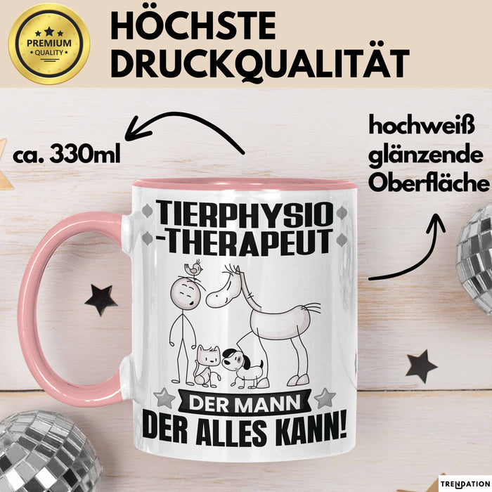 Tierphysiotherapeut Tasse Geschenk für Tierphysiotherapeut Der Mann Der Alles Kann Geschenkidee zum Geburtstag Rosa Trendation