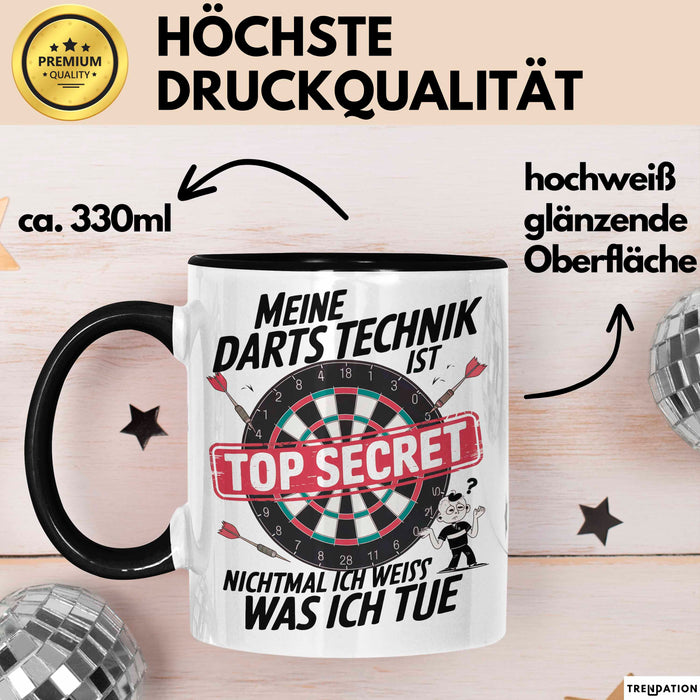 Dartspieler Tasse Geschenkidee Darts Technik Ist Geheim Trendation
