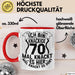 70er Geburtstag Geschenk Männer Frauen Ich Bin Knackige 70 Tasse Geschenkidee Lustiger Spruch Opa 70. Geburtstag Kaffee-Becher Rot Trendation