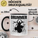 Drummer Schlagzeug-Spieler Geschenk Tasse Geschenkidee Kaffee-Becher Schlagzeuger Schwarz Trendation
