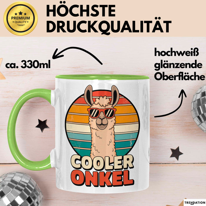 Onkel Lama Sarkastisch Sarkasmus Tasse Geschenk Lustige Geschenkidee Spruch Cooler Onkel Grün Trendation