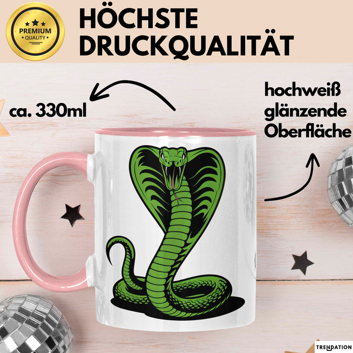 Reptil Schlange Tier Tasse Geschenk Lustige Geschenkidee Spruch Rosa Trendation