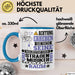 Straßenmusiker Geschenk Tasse Lustiger Spruch Erheben Sie Sich Der Straßenmusiker Betritt den Raum Blau Trendation