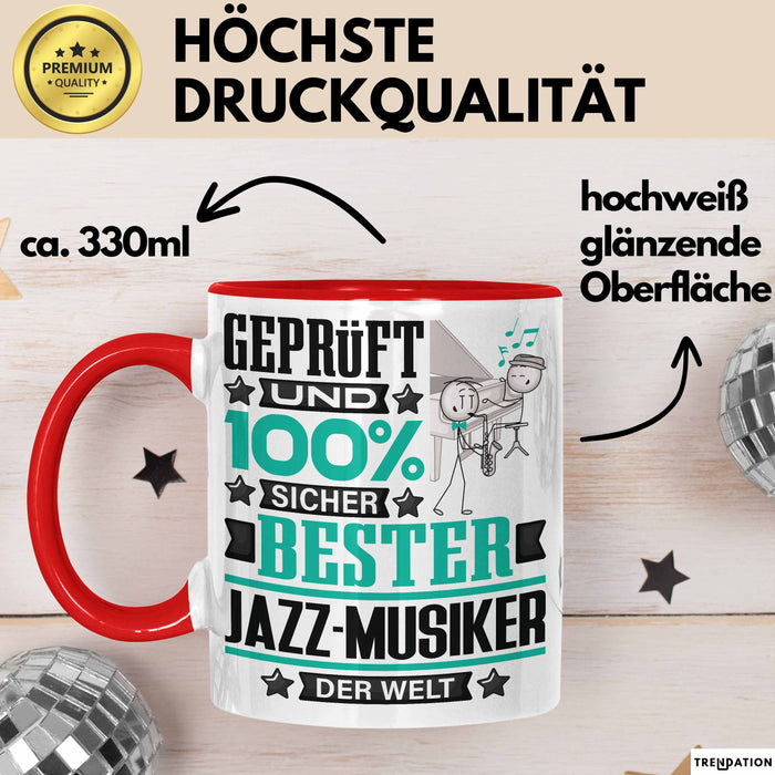 Jazz-Musiker Geschenk Lustiger Spruch für Jazz-Musiker Geschenkidee Bester Jazz-Musiker Der Welt Rot Trendation