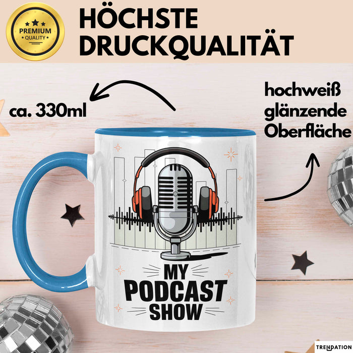 Podcast Gastgeber Tasse Geschenk Lustige Geschenkidee Spruch Für Audio Geschichtenerzähler Blau Trendation