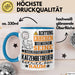 Katzenbetreuer Geschenk Tasse Lustiger Spruch Erheben Sie Sich Der Katzenbetreuer Betritt den Raum Blau Trendation