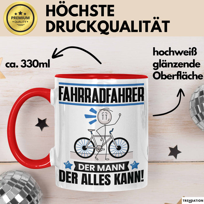 Fahrradfahrer Tasse Geschenk für Fahrradfahrer Der Mann Der Alles Kann Geschenkidee zum Geburtstag Rot Trendation