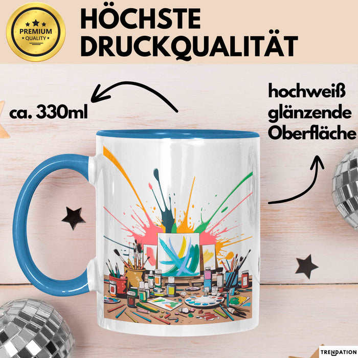 Kunststudent Tasse Geschenk Lustige Geschenkidee Spruch Für Kreative Seelen Blau Trendation