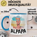 Vater Papa Tasse Gschenk Alpaka Llama Alpapa Geschenkidee Spruch für Vater zum Vatertag Blau Trendation