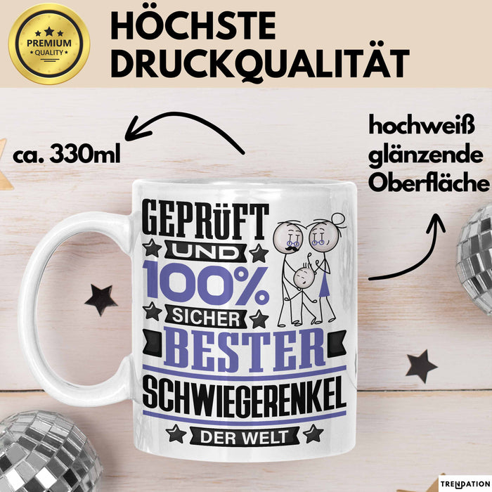 Schwiegerenkel Geschenk Lustiger Spruch für Schwiegerenkel Geschenkidee Bester Schwiegerenkel Der Welt Weiß Trendation