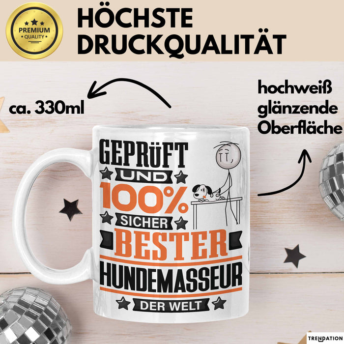 Hundemasseur Geschenk Lustiger Spruch für Hundemasseur Geschenkidee Bester Hundemasseur Der Welt Weiß Trendation