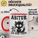 Abitur 2025 Ich Habe Fertig Geschenkidee Tasse Abi Bestanden Geschenk Prüfung Katze Kaffee-Becher Rot Trendation