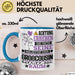 Großcousin Geschenk Tasse Lustiger Spruch Erheben Sie Sich Der Großcousin Betritt den Raum Blau Trendation