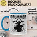 Drummer Schlagzeug-Spieler Geschenk Tasse Geschenkidee Kaffee-Becher Schlagzeuger Blau Trendation