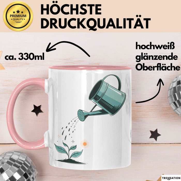 Gärtner Tasse Geschenkidee für Gartenliebhaber Rosa Trendation