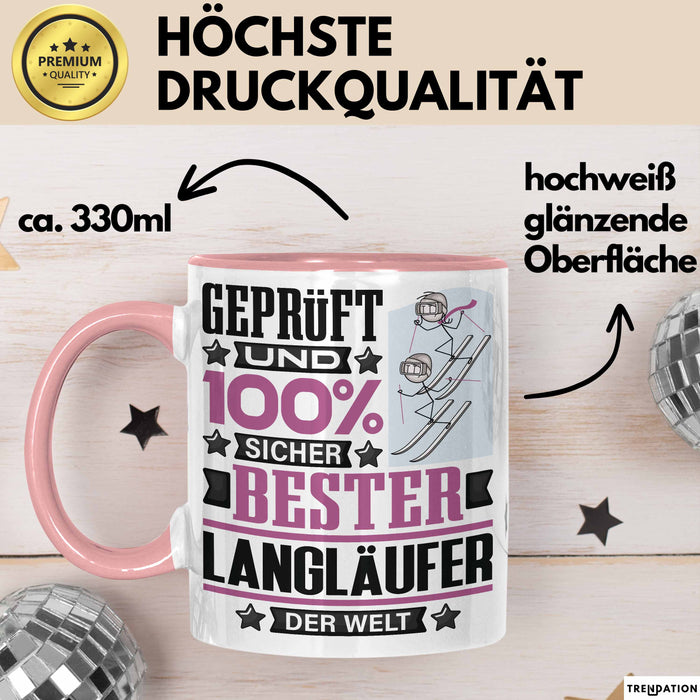 Langläufer Geschenk Lustiger Spruch für Langläufer Geschenkidee Bester Langläufer Der Welt Rosa Trendation