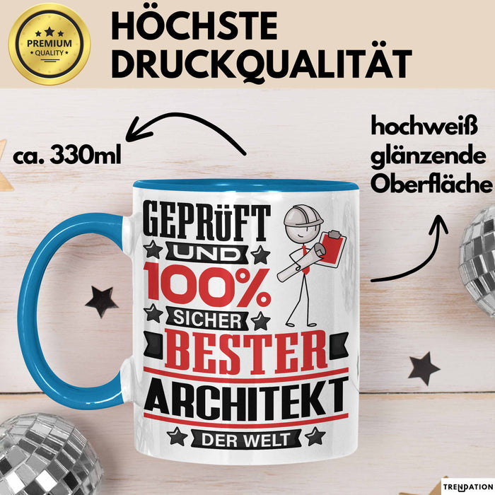 Architekt Geschenk Lustiger Spruch für Architekt Geschenkidee Bester Architekt Der Welt Blau Trendation