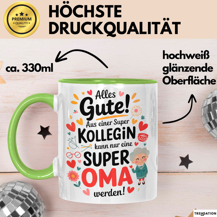 Oma Tasse Geschenkidee Beste Kollegin Oma Geschenk Grün Trendation