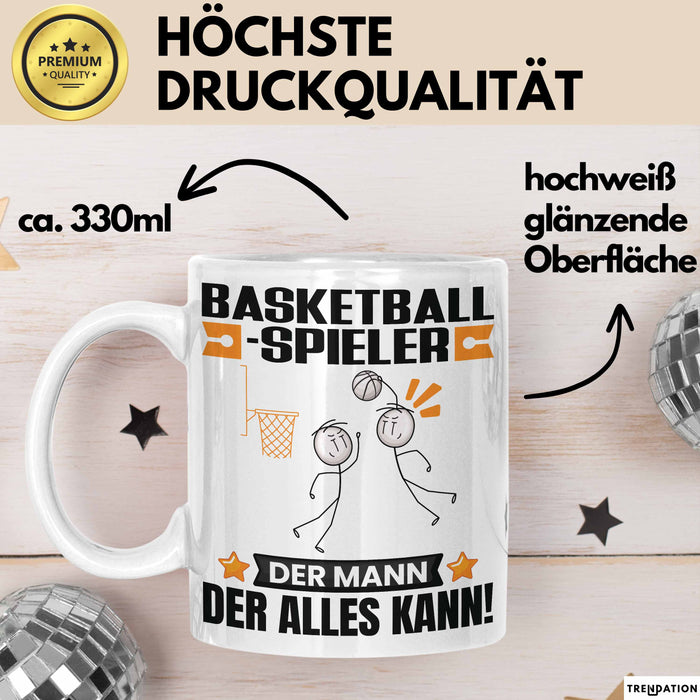 Basketballspieler Tasse Geschenk für Basketballspieler Der Mann Der Alles Kann Geschenkidee zum Geburtstag Weiß Trendation