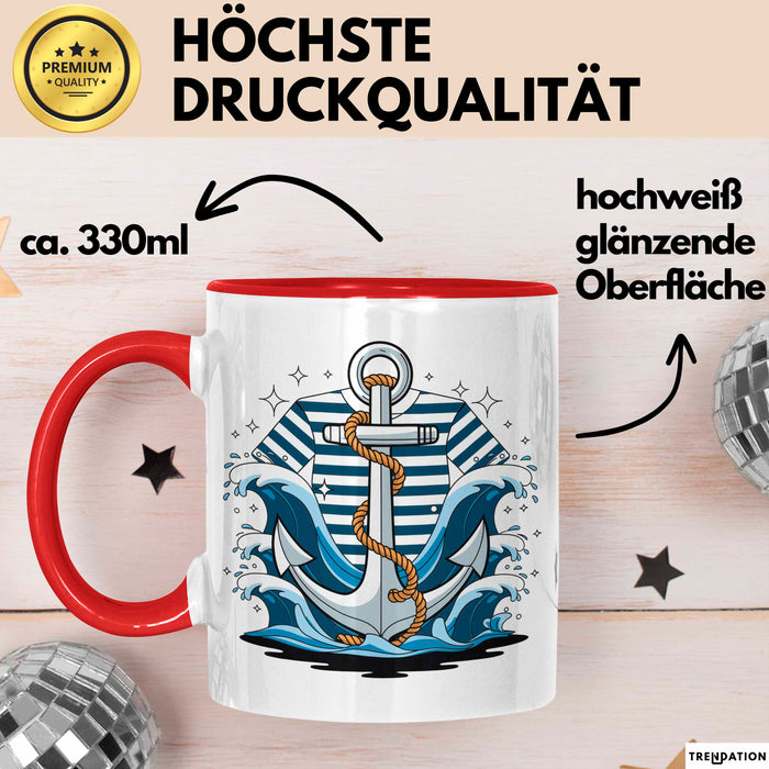 Seemann Tasse Geschenk Lustige Geschenkidee Spruch Für Ozean Liebhaber Rot Trendation