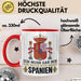 Spanier Tasse Geschenk Ich Brauche Keine Therapie Ich Muss Nur Nach Spanien Geschenkidee Lustig Kaffee-Becher Rot Trendation