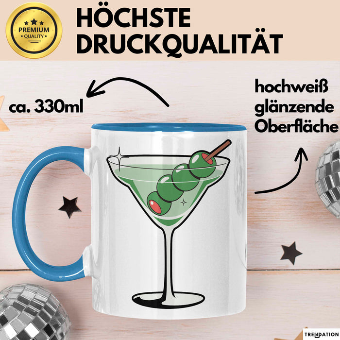 Cocktail Liebhaber Tasse Geschenkidee für Mixologie Fan Blau Trendation
