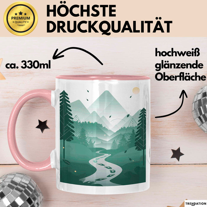 Wanderer Tasse Geschenk Lustige Geschenkidee Spruch Für Trail Entdecker Rosa Trendation