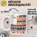 Fotograf Geschenk Tasse Lustiger Spruch Erheben Sie Sich Der Fotograf Betritt den Raum Weiß Trendation