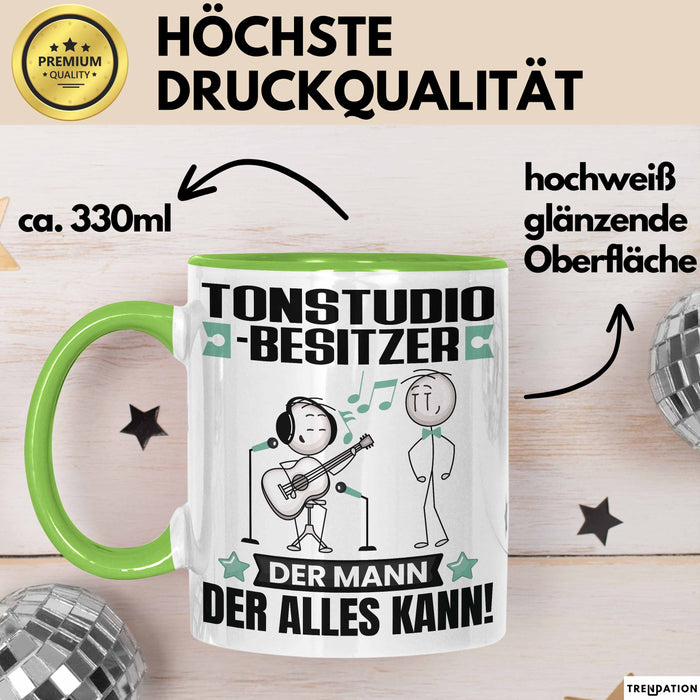 Tonstudio-Besitzer Tasse Geschenk für Tonstudio-Besitzer Der Mann Der Alles Kann Geschenkidee zum Geburtstag Grün Trendation