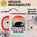 Retro Bruder Bär Tasse Geschenk Lustige Geschenkidee Spruch Rot Trendation