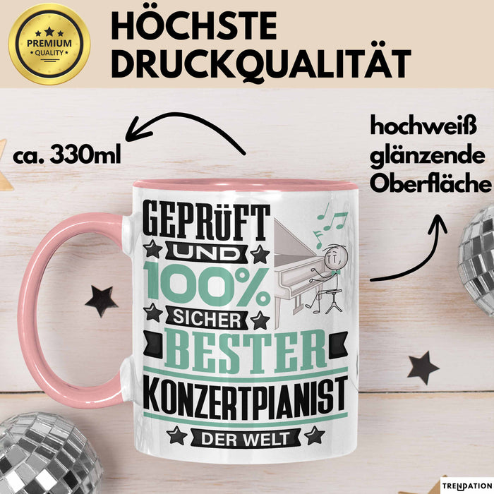 Konzertpianist Geschenk Lustiger Spruch für Konzertpianist Geschenkidee Bester Konzertpianist Der Welt Rosa Trendation