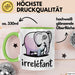 Elefant Tier Tasse Geschenk Lustige Geschenkidee Spruch Irrellefant Grün Trendation