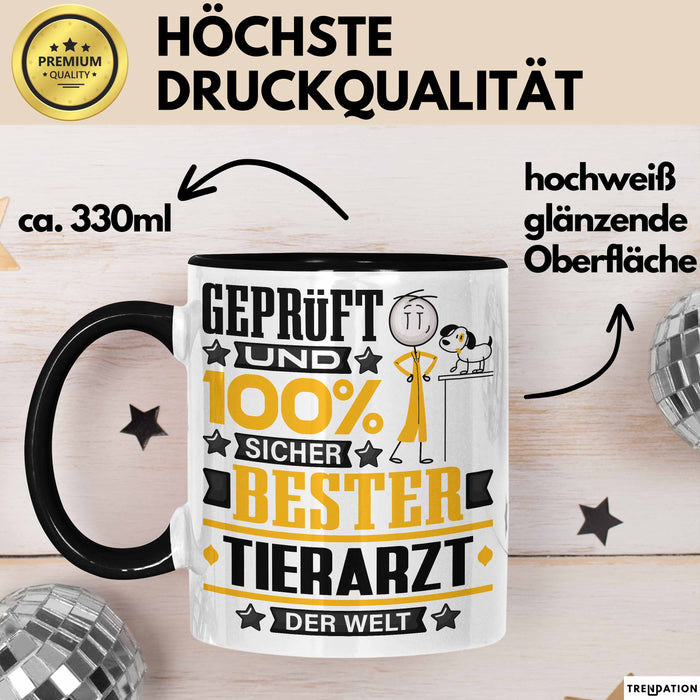 Tierarzt Geschenk Lustiger Spruch für Tierarzt Geschenkidee Bester Tierarzt Der Welt Schwarz Trendation