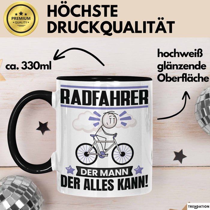 Radfahrer Tasse Geschenk für Radfahrer Der Mann Der Alles Kann Geschenkidee zum Geburtstag Schwarz Trendation