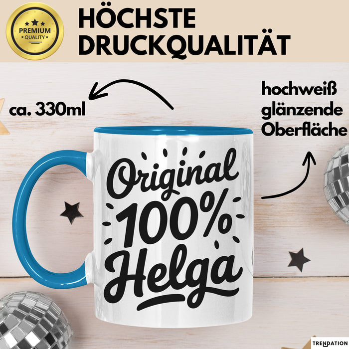 Helga Tasse Geschenk Original 100% Helga Geschenkidee Geburtstag Blau Trendation