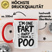 Furz Tasse Geschenk Im One Fart Away From A Poo Geschenkidee Lustig Rot Trendation