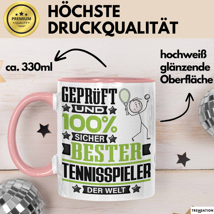 Tennisspieler Geschenk Lustiger Spruch für Tennisspieler Geschenkidee Bester Tennisspieler Der Welt Rosa Trendation