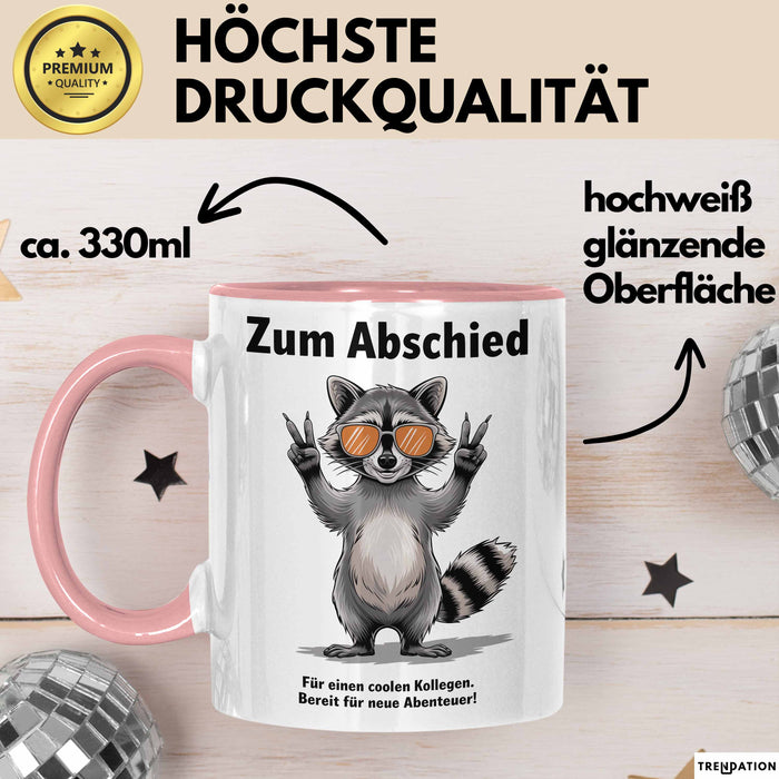 Büroarbeit Kollege Abschied Tasse Geschenk Lustige Geschenkidee Spruch Zum Abschied Für Einen Coolen Kollegen Rosa Trendation