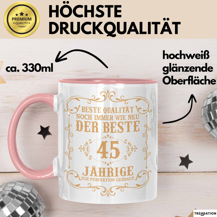 45er Geburtstag Geschenk Männer Vater Mann Noch Immer Der Beste 45-Jährige Zur Perfektion Gebraut Opa Rosa Trendation