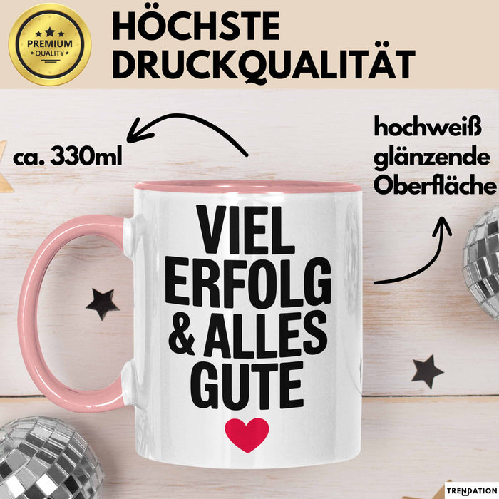 Büroarbeit Kollege Abschied Tasse Geschenk Lustige Geschenkidee Spruch Viel Erfolg Und Alles Gute Rosa Trendation