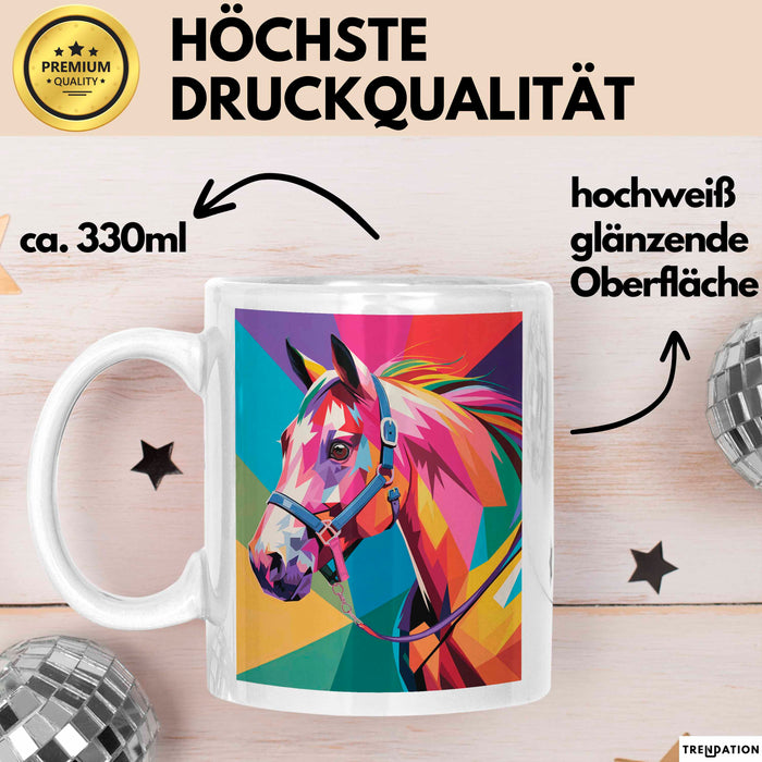 Pferde Tierliebhaber Tasse Geschenk Lustige Geschenkidee Spruch Weiß Trendation